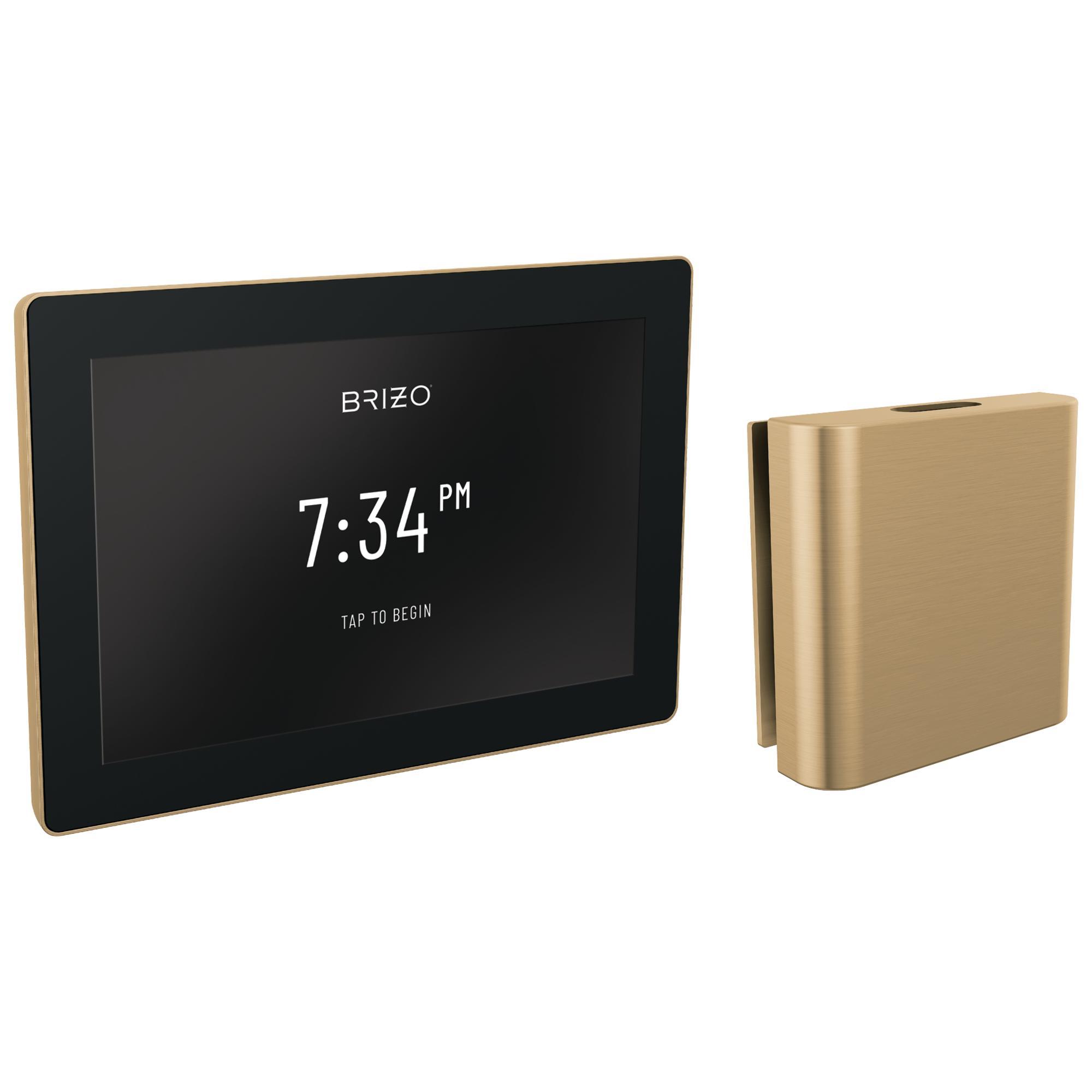 Brizo® 8CH-600S-GL-L Square Steam Shower Control, Digital Display, Lumicoat Luxe Gold, Domestic