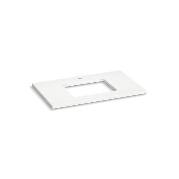Kohler® 28250-MMW Silestone® Vanity Top With Cutout, 1-3/16 in OAH x 37-1/8 in OAW x 22-7/16 in OAD, Quartz Top, Miami White Top