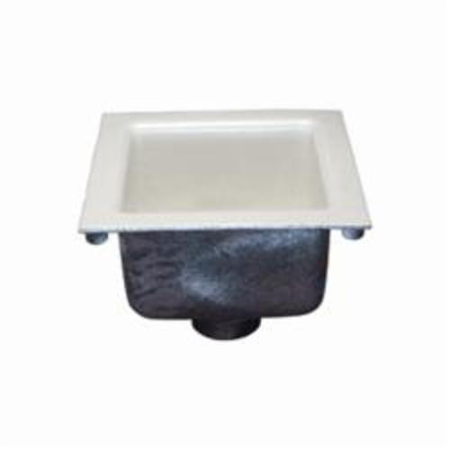 Zurn&reg; ZN1900-3NH No-Hub Sani-Flor Receptor, 3 in Drain Opening, 12 in W x 9-1/8 in D x 12 in H, Squared Shape, Cast Iron
