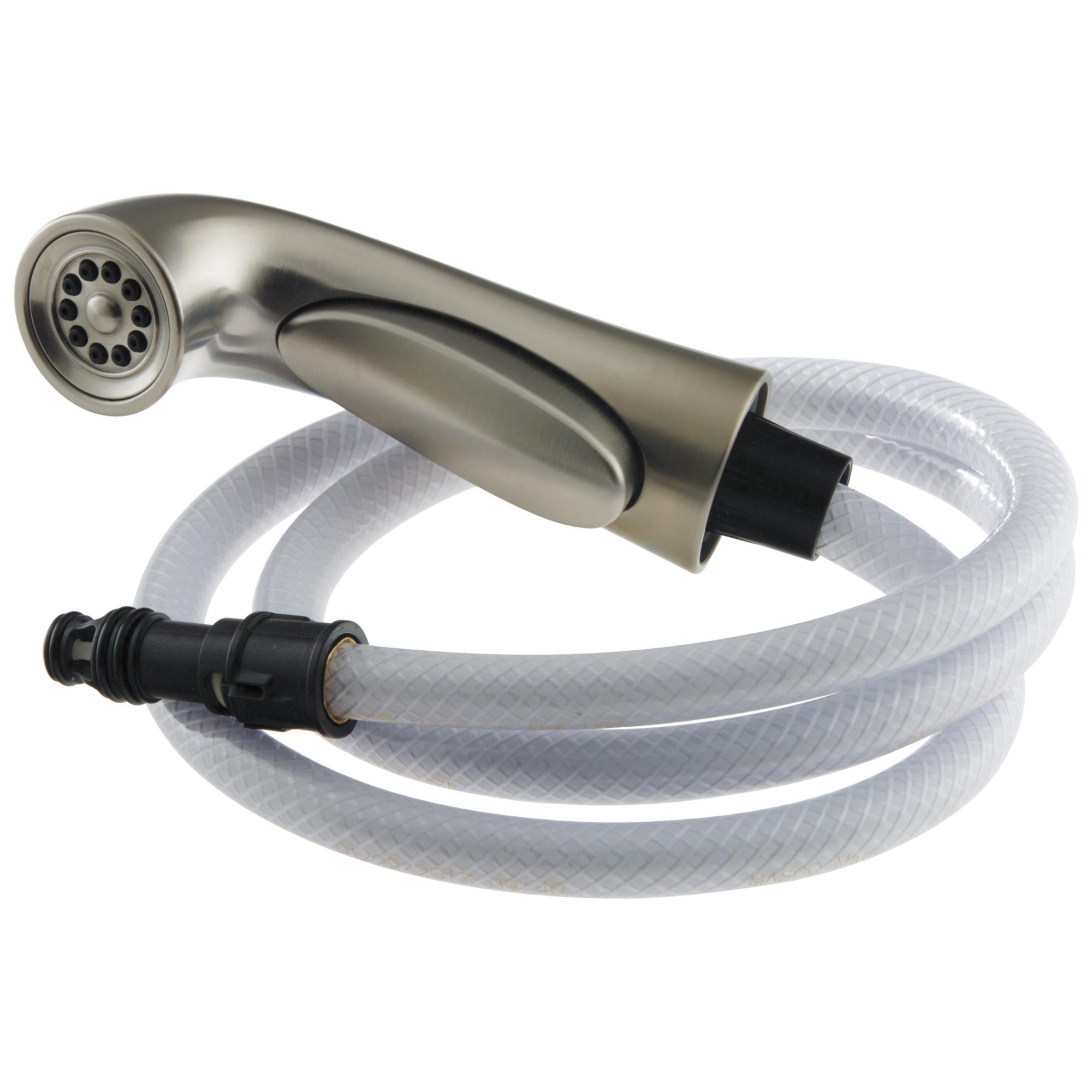 DELTA® RP53880SS Spray/Hose and Diverter Assembly, For Use With Linden™ 1353-DST 1-Handle Kitchen Faucet, Plastic Brilliance® Stainless Steel Spray Head, Vinyl 59 in L Spray Hose