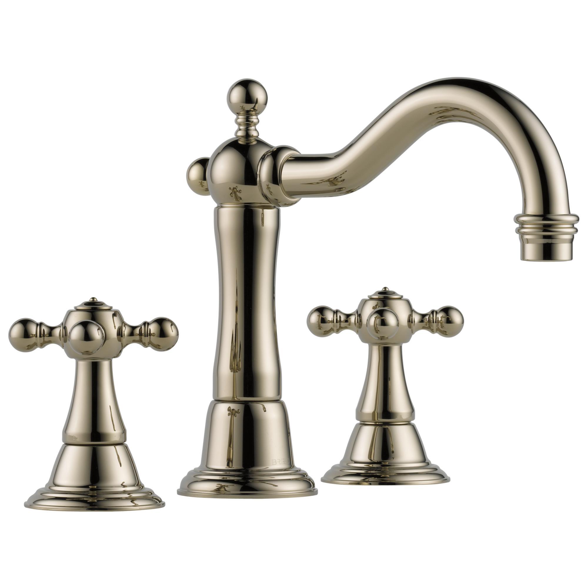 Brizo® 65338LF-PN Tresa® Widespread Lavatory Faucet, 1.5 gpm, 4-3/16 in H Spout, 6 to 16 in Center, Polished Nickel, 2 Handles, Pop-Up Drain, Domestic, Commercial