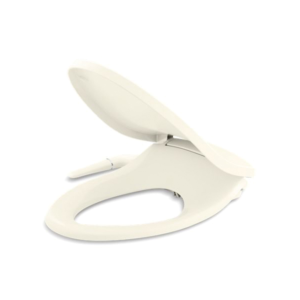 Kohler® 5724-96 Puretide® Manual Cleansing Toilet Seat With Lid, Elongated Bowl, Closed Front, Plastic, Biscuit, Quick Release Hinge