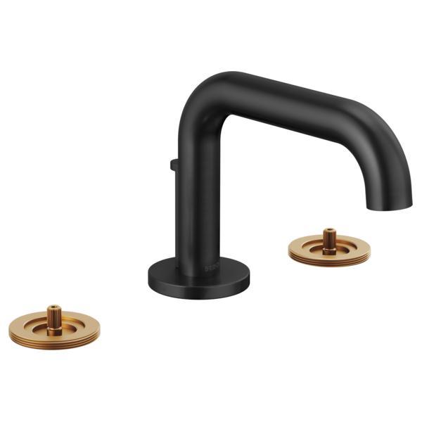 Brizo® 65334LF-BLLHP Litze® Less Handle Widespread Lavatory Faucet, 1.5 gpm Flow Rate, 3 in H Spout, 6 to 16 in Center, Matte Black, 2 Handles, Pop-Up Drain, Import