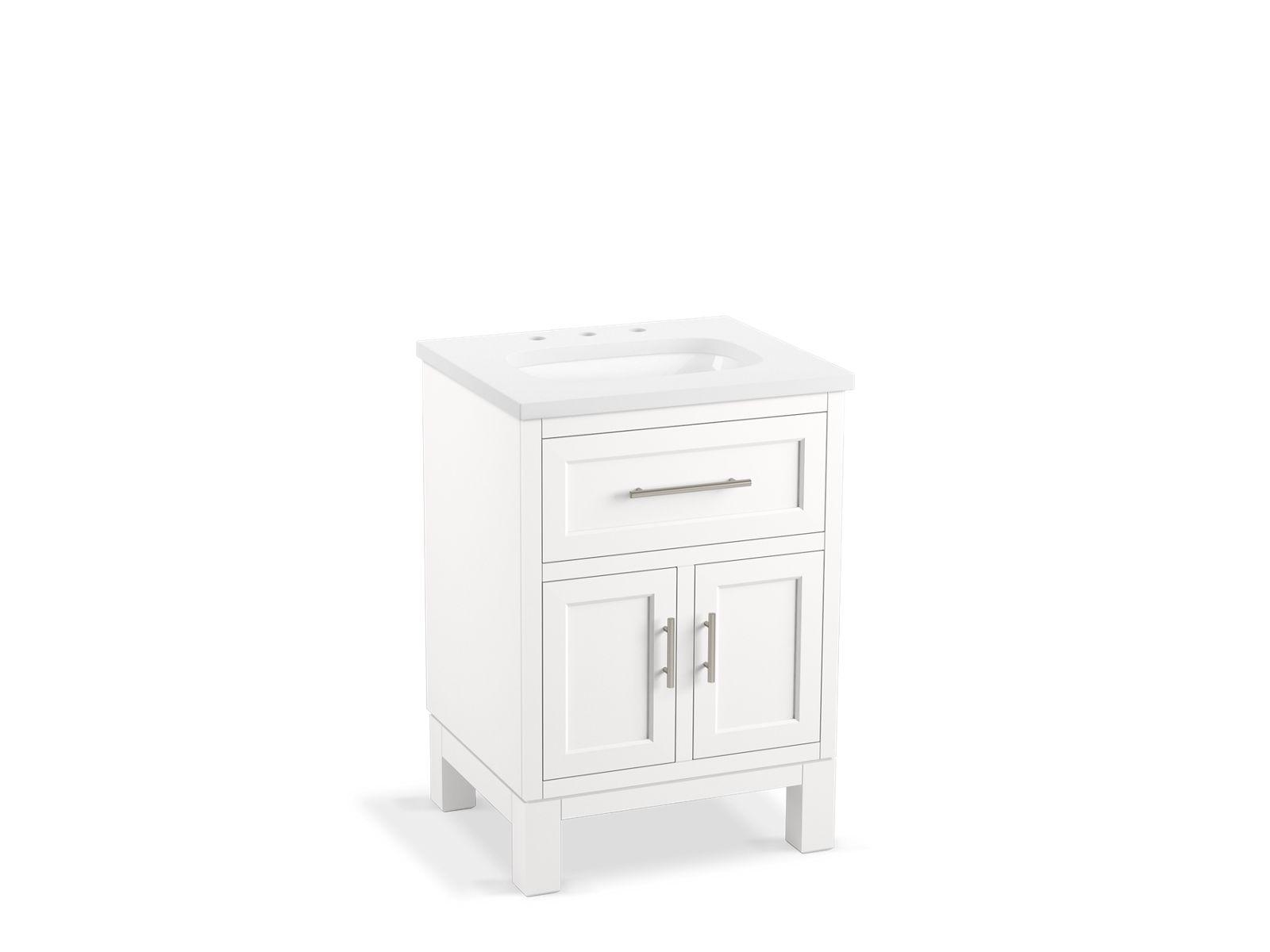Kohler® 28379-ASB-0 Quo™ Vanity Cabinet with Sink and Top, 35-13/16 in OAH x 24 in OAW x 21-1/2 in OAD