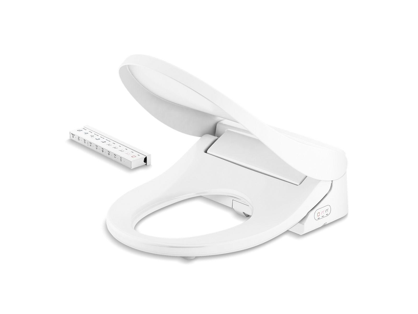 Kohler® 30804-0 K-30804 Toilet Seat, PureWash E880, Elongated Bowl, Closed Front, Plastic, White, Quick Release Hinge, Import