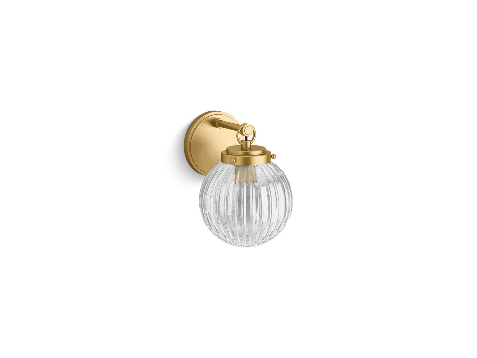 Kohler® 32252-SC01-2GL Sconce, (1) Lamps A19 Lamp, 120 VAC, Brushed Moderne Brass Housing