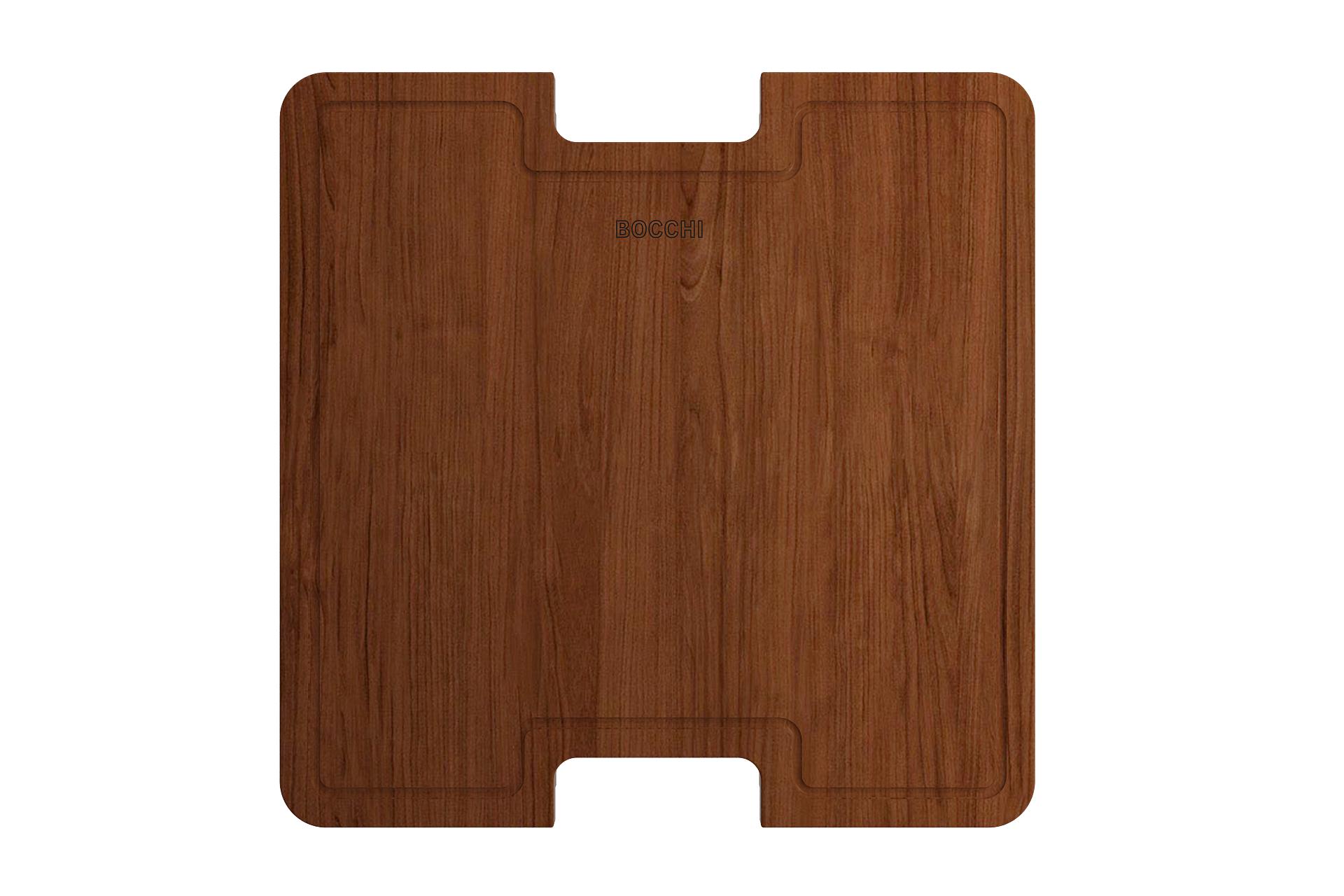 BOCCHI 2320 0003 Cutting Board, 16-1/4 in L 16-1/4 in W 7/8 in THK, Wood, Mahogany, Import
