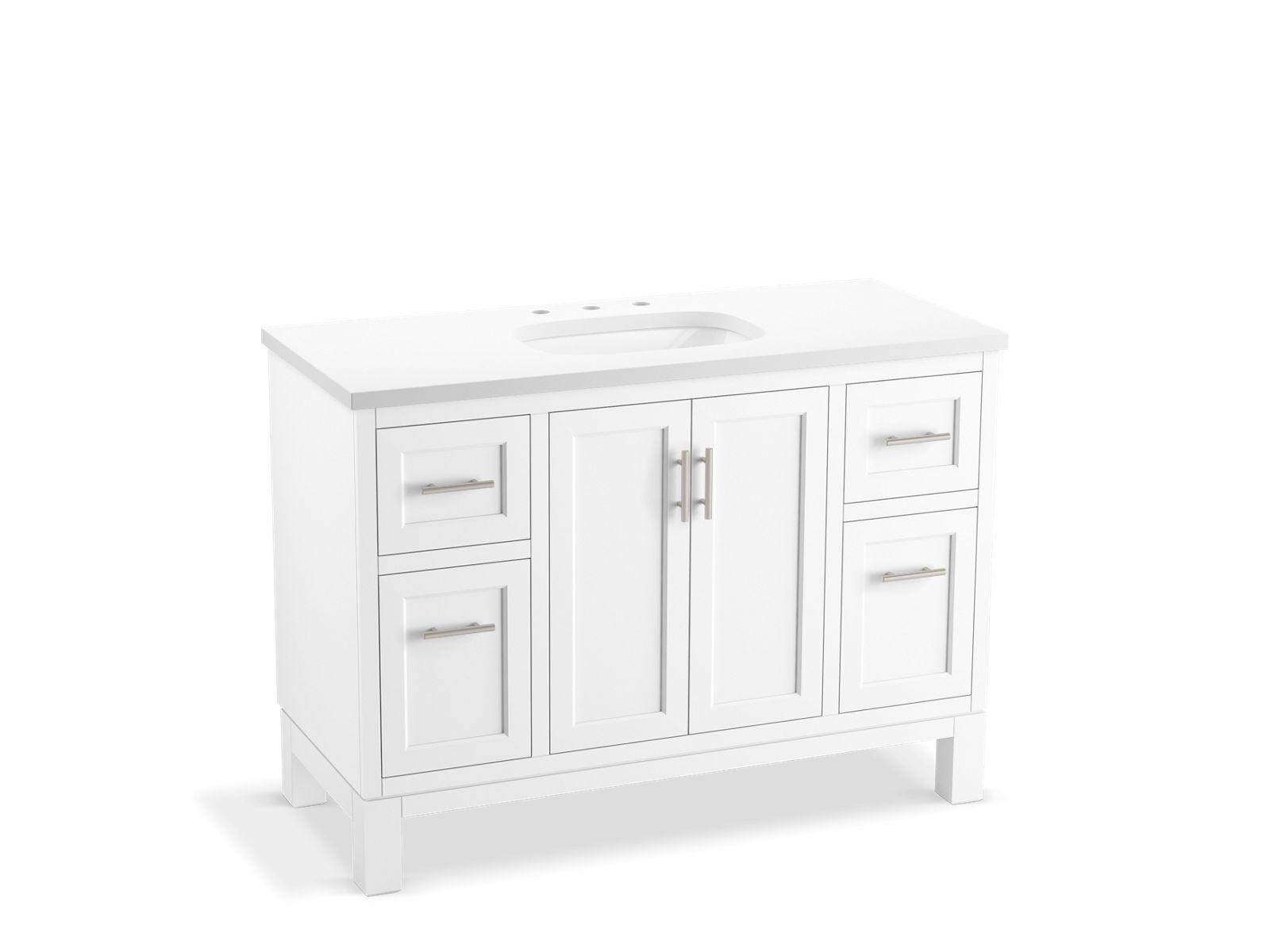 Kohler® 28383-ASB-0 Quo™ Vanity Cabinet with Sink and Top, 35-13/16 in OAH x 48 in OAW x 21-1/2 in OAD