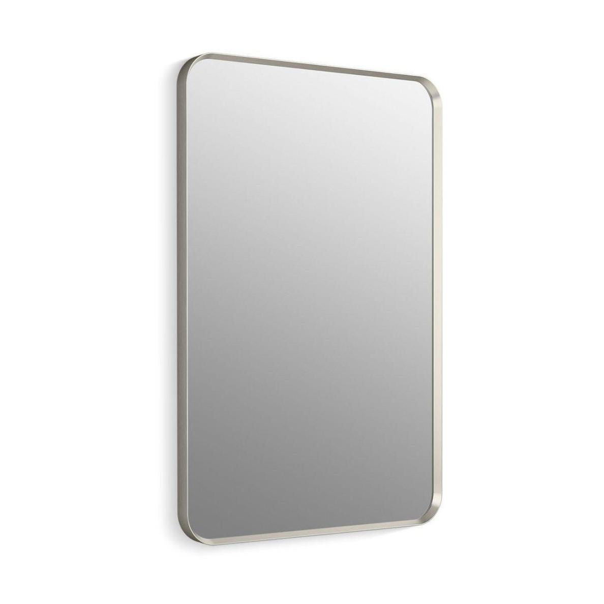 Kohler® 31364-BNL 31364 Essential Wall Mount Bathroom Mirror, Rectangular Shape, 1.37 in L 24 in W, Brushed Nickel