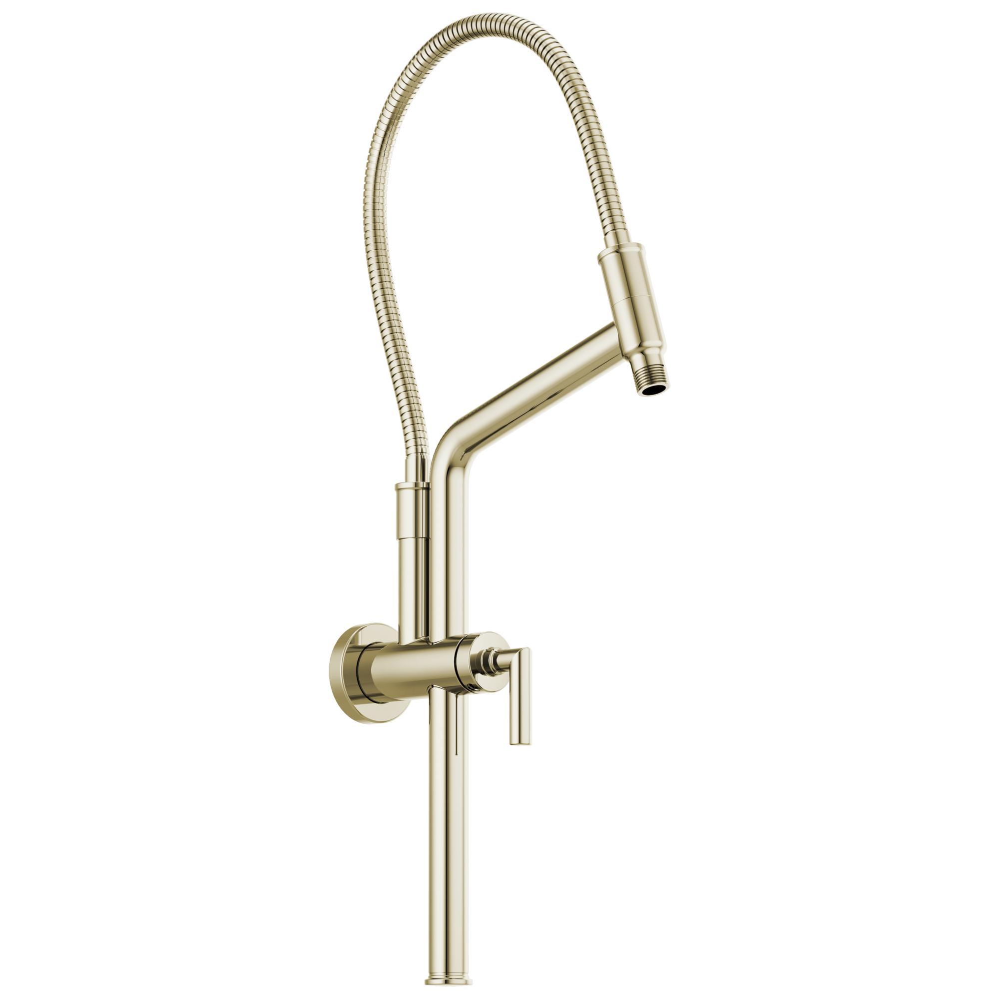 Brizo® 81892-PN Essential™ Shower Series Linear Round Universal Slide Bar Shower Arm and Flange, 1-3/16 in W Arm, Import