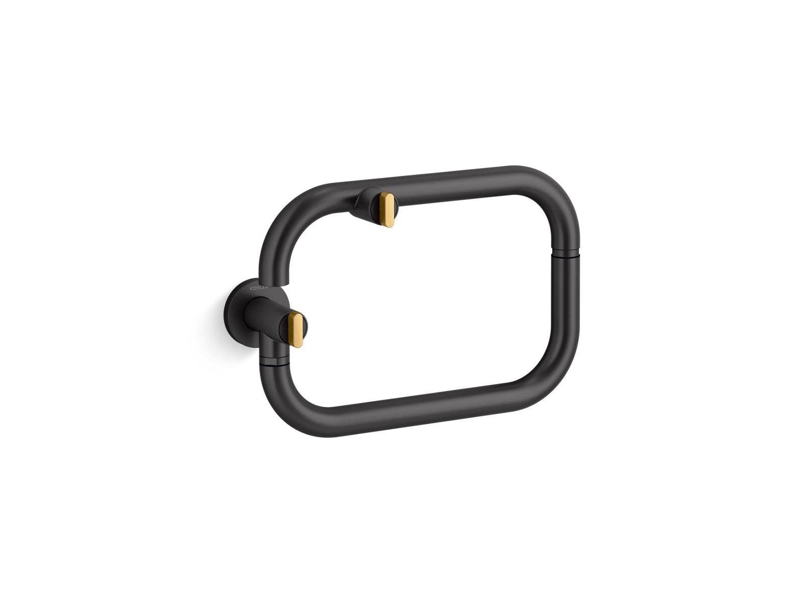Kohler® 28276-BMB Components® Pot Filler, 3.2 gpm Flow Rate, Articulating Spout, Matte Black with Moderne Brass, 1 Handles