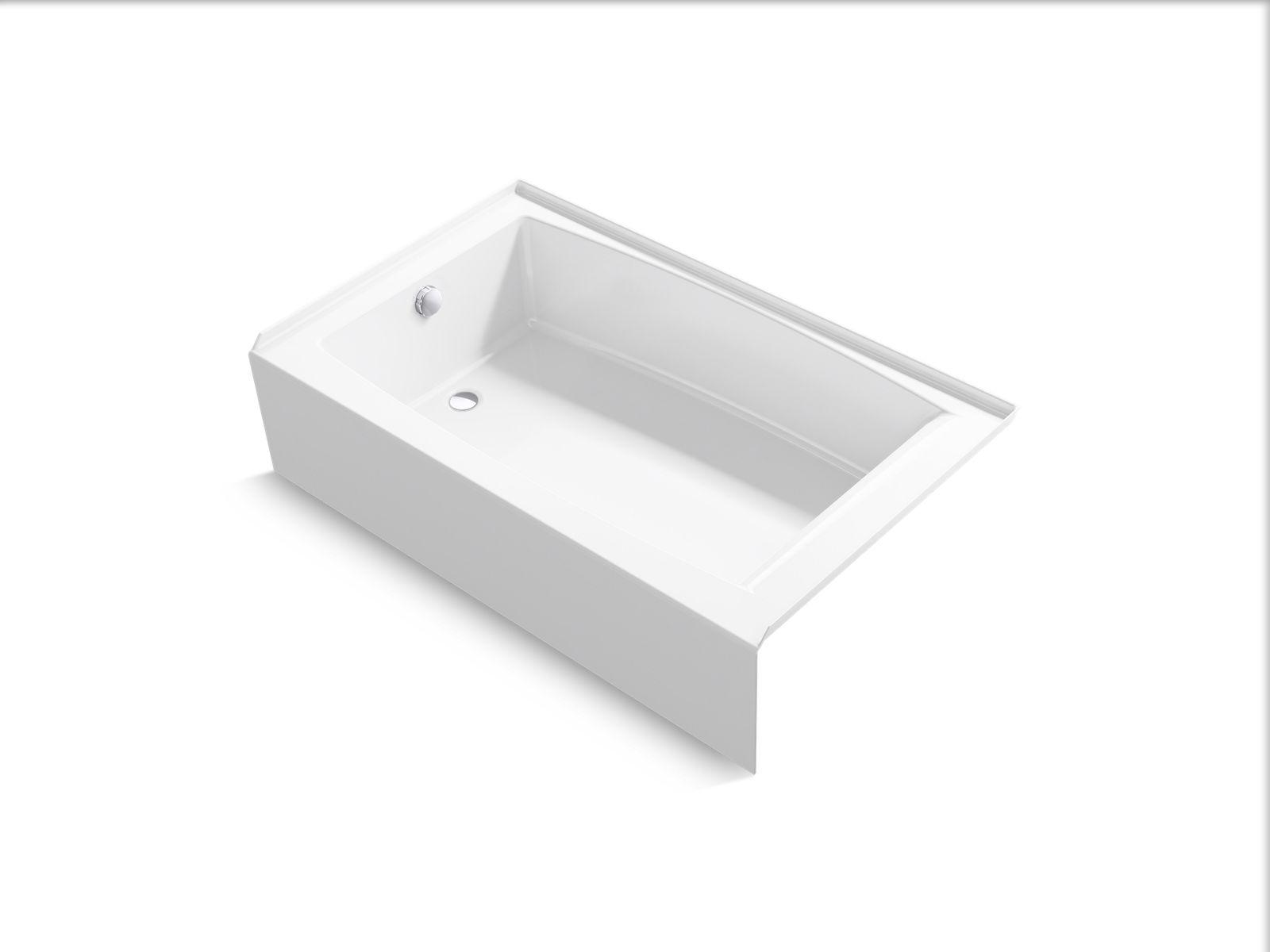 Kohler® 26107-LA-0 Entity® Bathtub, 60 in L x 36 in W, Left Drain, White