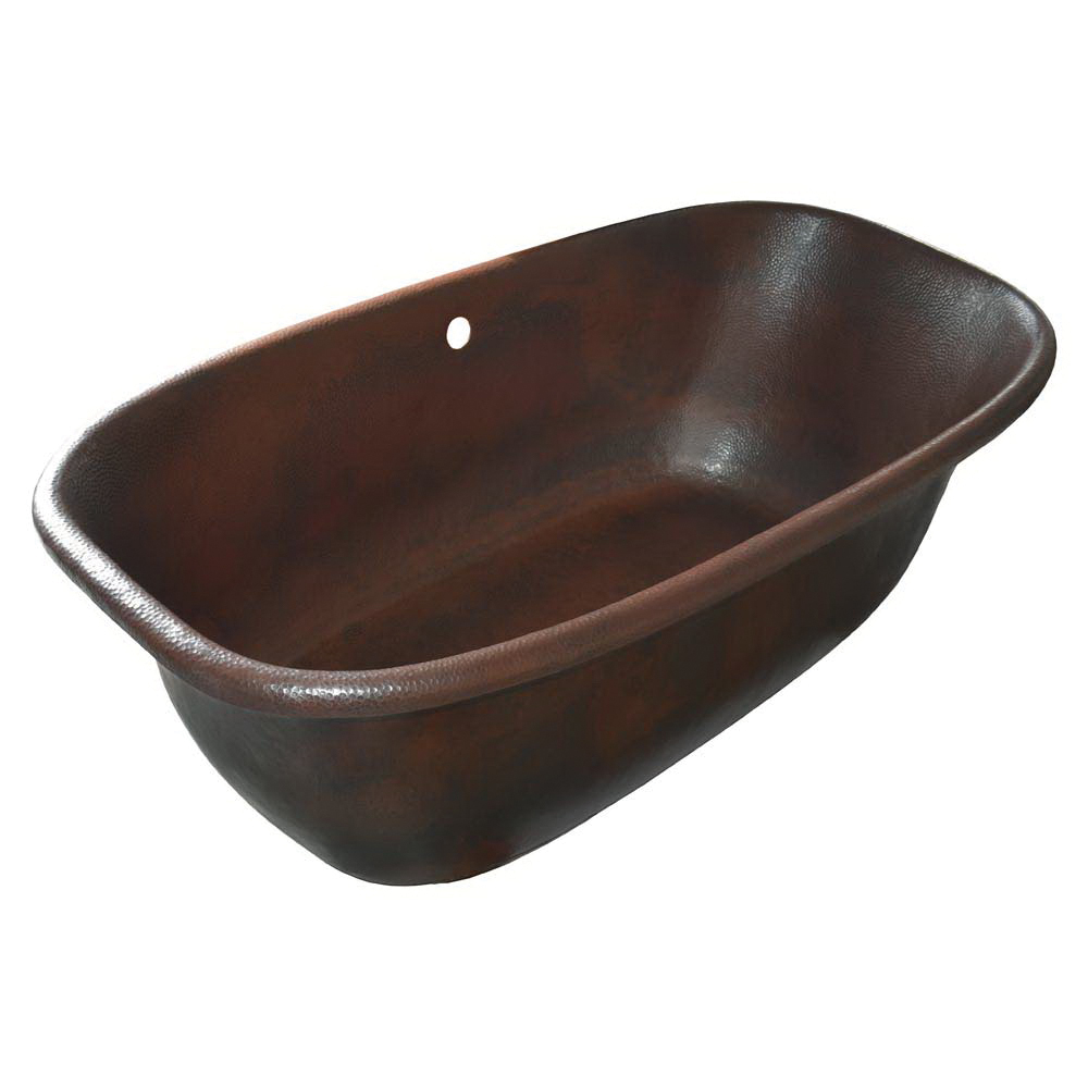 Native Trails CPS942 Bathtub, Santorini, Soaking, Oval Shape, 66 in L x 32-1/2 in W, Center Drain, Antique Copper, Import
