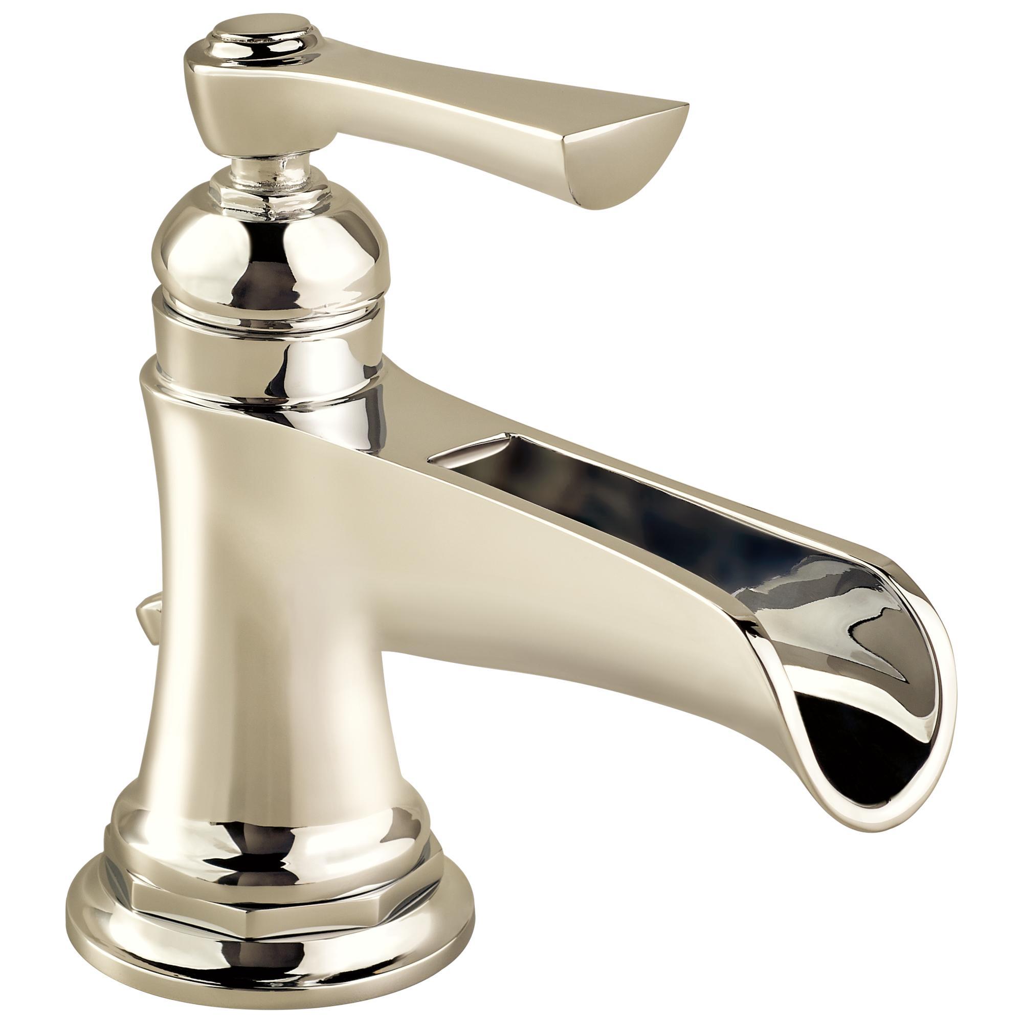 Brizo® 65061LF-PN Lavatory Faucet, Rook™, Commercial, 1.5 gpm Flow Rate, 3-3/4 in H Spout, 1 Handles, Pop-Up Drain, 1 Faucet Holes, Polished Nickel, Function: Traditional