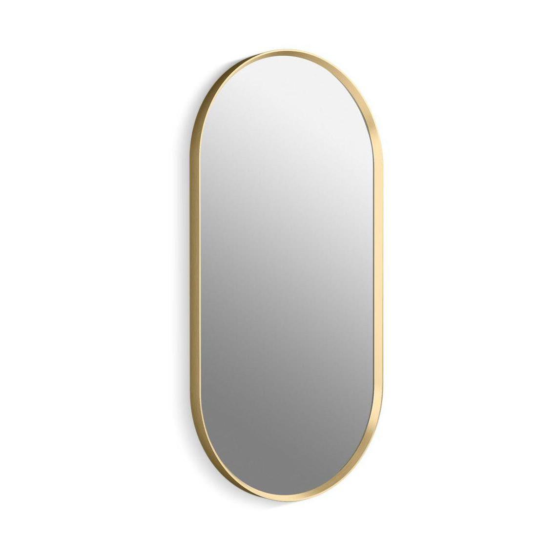 Kohler® 31371-BGL 31371 Essential Wall Mount Bathroom Mirror, Capsule Shape, 1.37 in L 18 in W, Moderne Brushed Gold