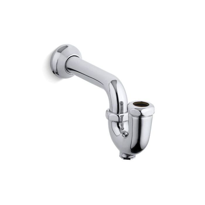 Kohler® 8999-CP Adjustable P-Trap With Tubing Outlet, 1-1/4 in OD Inlet x 1-1/2 in OD Outlet, Cast Solid Brass, Slip Joint Connection