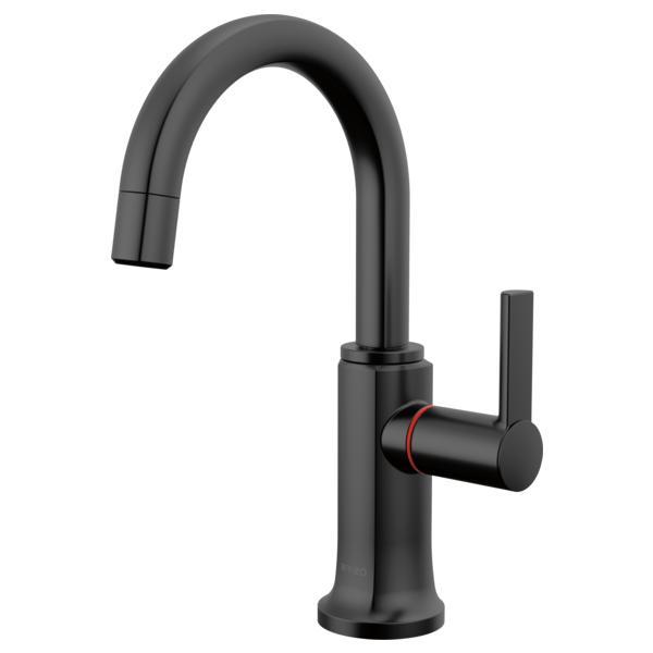 Brizo® 61306LF-H-BL Kintsu® Integrated Hot Faucet with Arc Spout, 1 gpm Flow Rate, 360 deg Swing Spout, Matte Black, 1 Handles