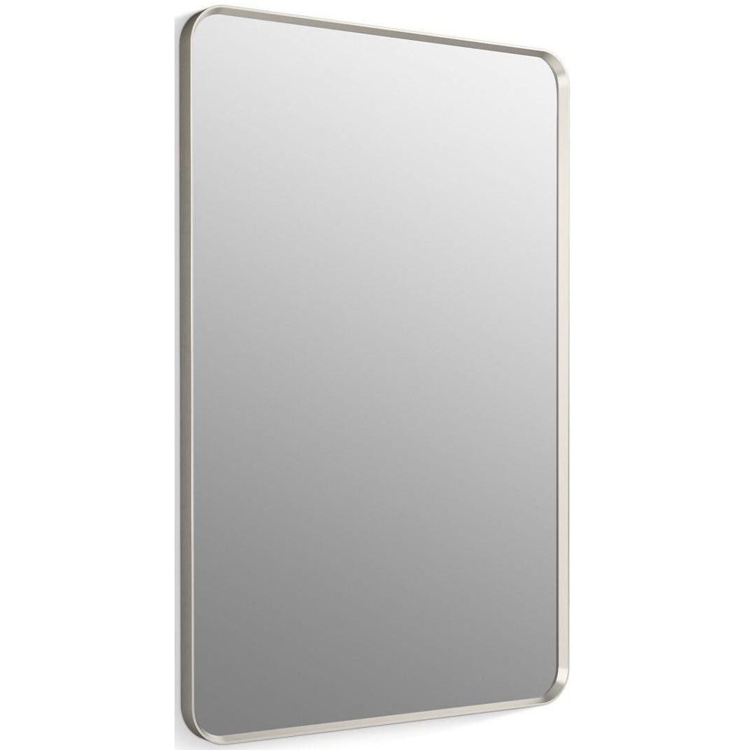 Kohler® 31365-BNL 31365 Essential Wall Mount Bathroom Mirror, Rectangular Shape, 1.37 in L 30 in W, Brushed Nickel
