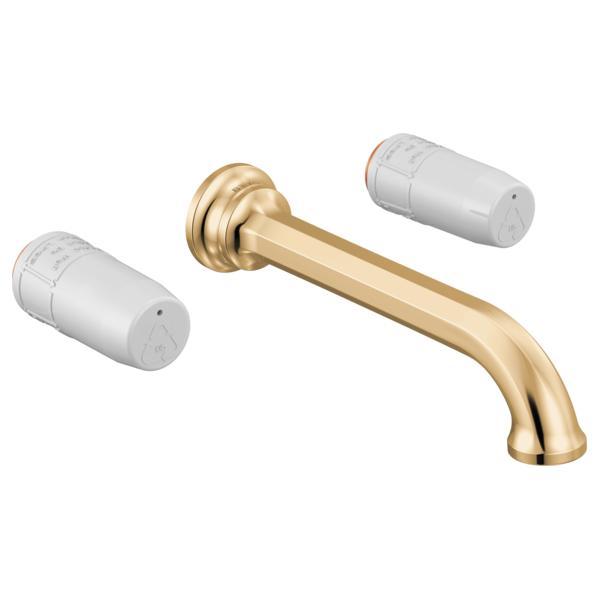 Brizo® T65865LF-PGLHP T65865LF Beauclere™ Handle Faucet, Commercial, 1.2 gpm Flow Rate, Polished Gold, 2 Handles, Grid Strainer Drain, Function: Lavatory