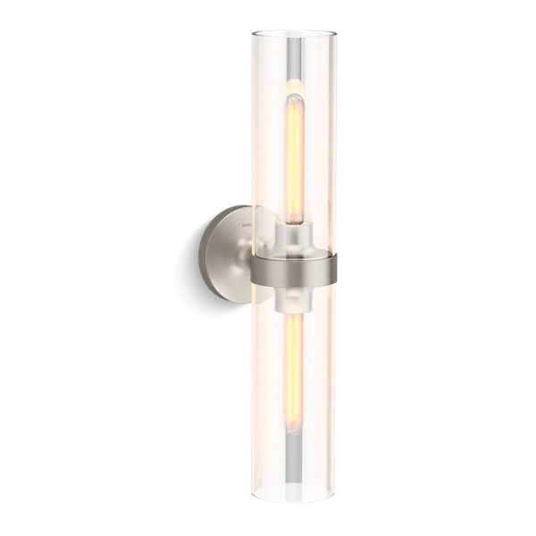 Kohler® 27263-SC02-BNL 27263-SC02 Purist Light Sconce, T10 Lamp, 120 VAC, Brushed Nickel Housing, (2) Lamps