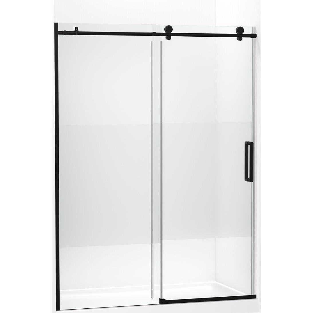 Kohler® 701696-G81-BL 701696-G81 Composed® Door, Frameless Frame, Crystal Clear Tempered Glass, Matte Black, 3/8 in THK Glass, 74-7/8 in H Opening, 56-1/8 to 59-7/8 in W Opening