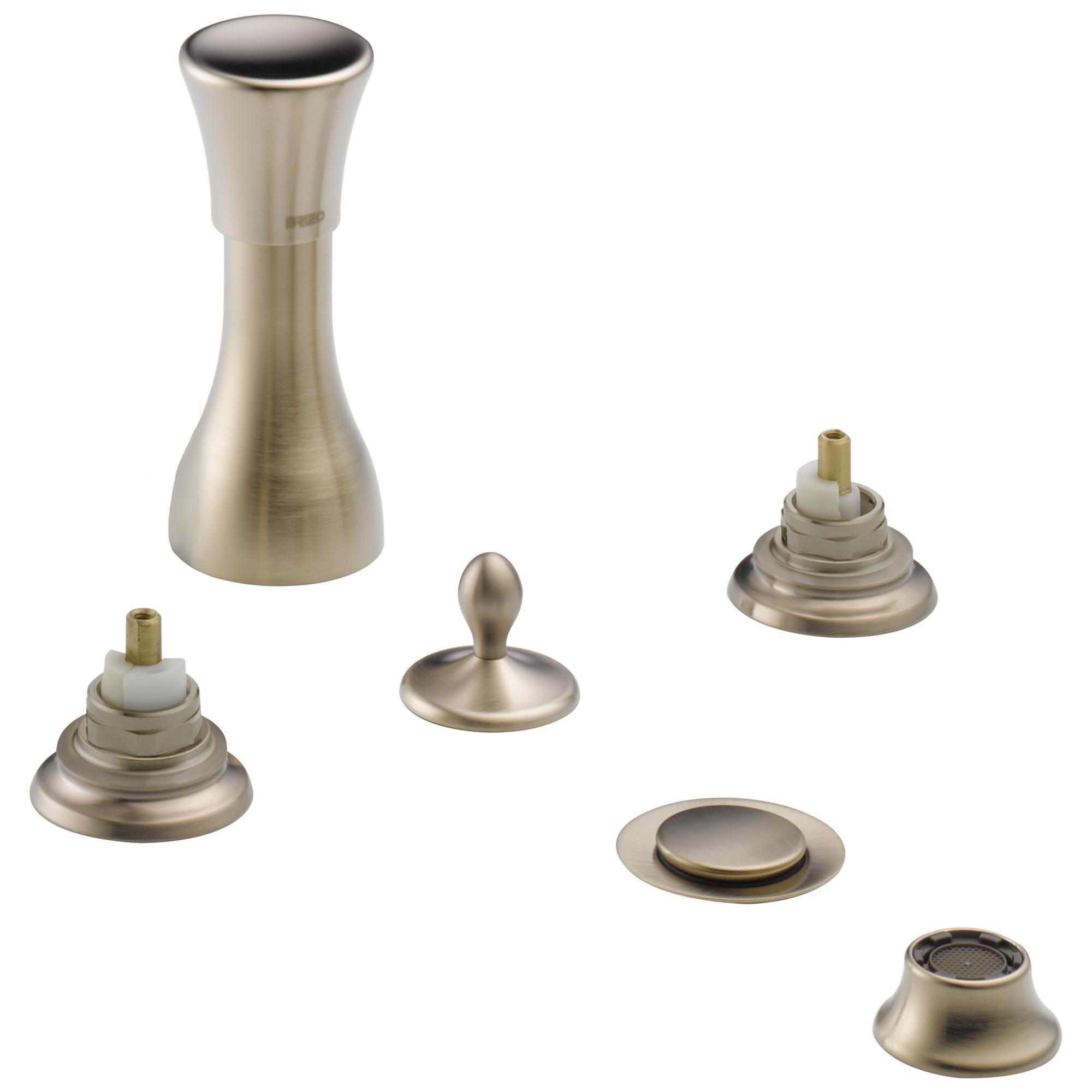 Brizo® 68485-BNLHP Widespread Bidet Faucet, Charlotte®, Commercial, 5 to 8 in Center, Brushed Nickel, Pop-Up Drain, Domestic