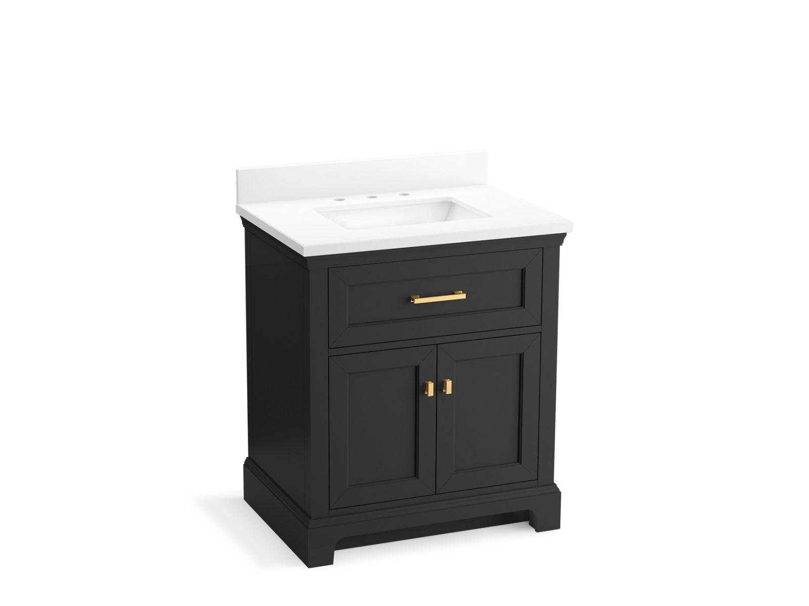 Kohler® 29260-BD1-DWG Charlemont™ Vanity Cabinet with Sink and Top, 39-11/16 in OAH x 30 in OAW x 22-7/16 in OAD