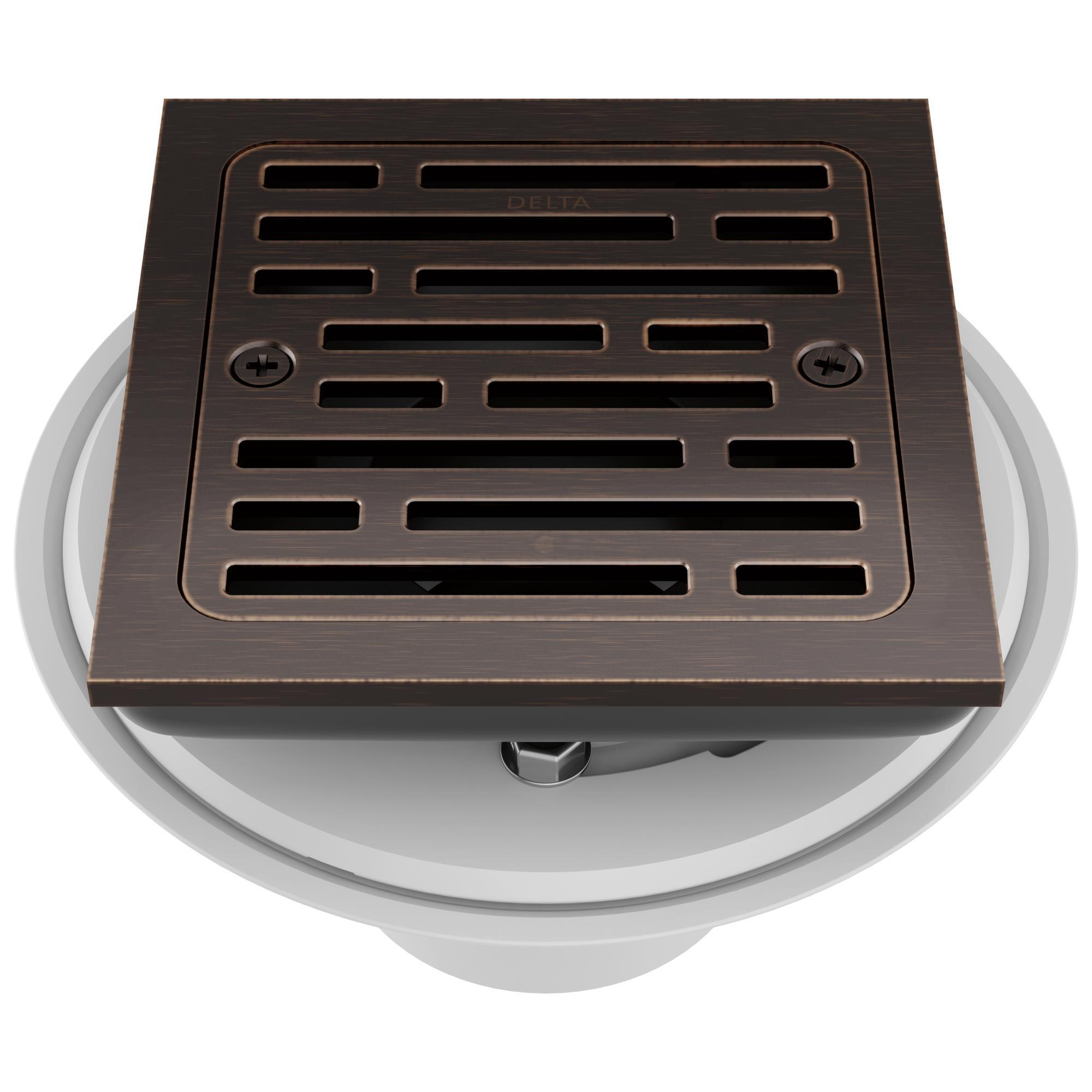 DELTA® DT062412-RB Square Shower Drain, 4 in Nominal, Import