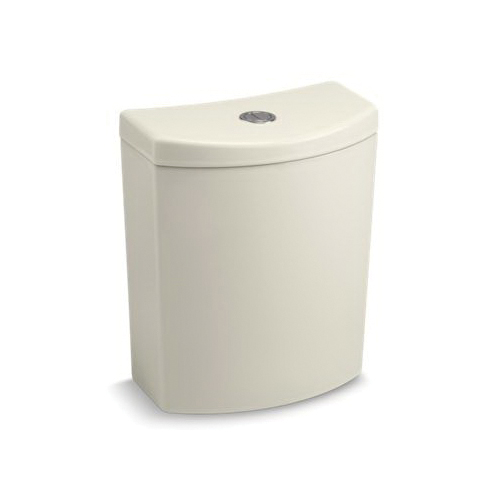 Kohler® 3569-96 Persuade® Curv Dual-Flush Toilet Tank With Supply Line, 1.6 gpf Full/1 gpf Partial, Push Button Flush, Biscuit