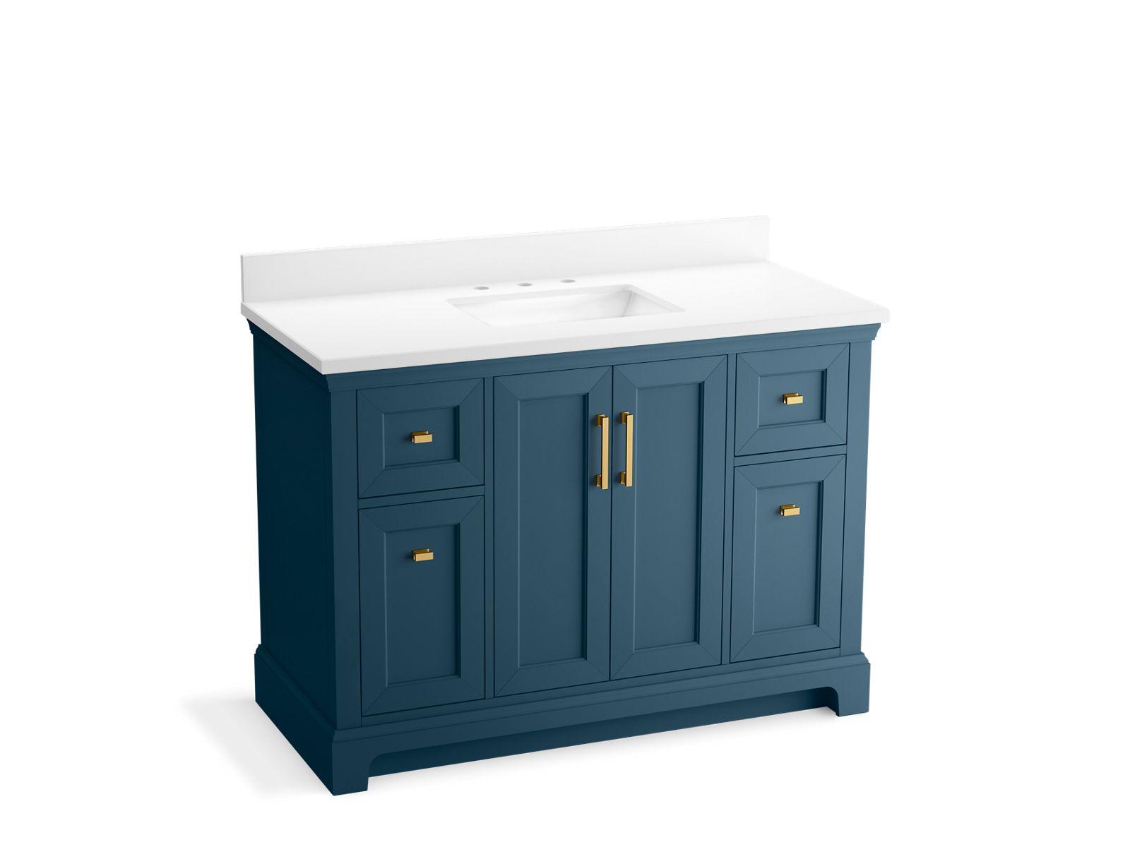 Kohler® 29262-BD1-TDB Charlemont™ Vanity Cabinet with Sink and Top, 39-11/16 in OAH x 48 in OAW x 22-7/16 in OAD