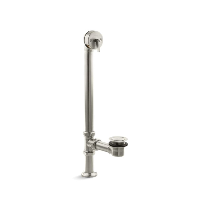 Kohler® 7159-BN Pop-Up Bath Drain, 17-1/4 in H x 11-11/16 in W, 17 ga Brass, Vibrant® Brushed Nickel