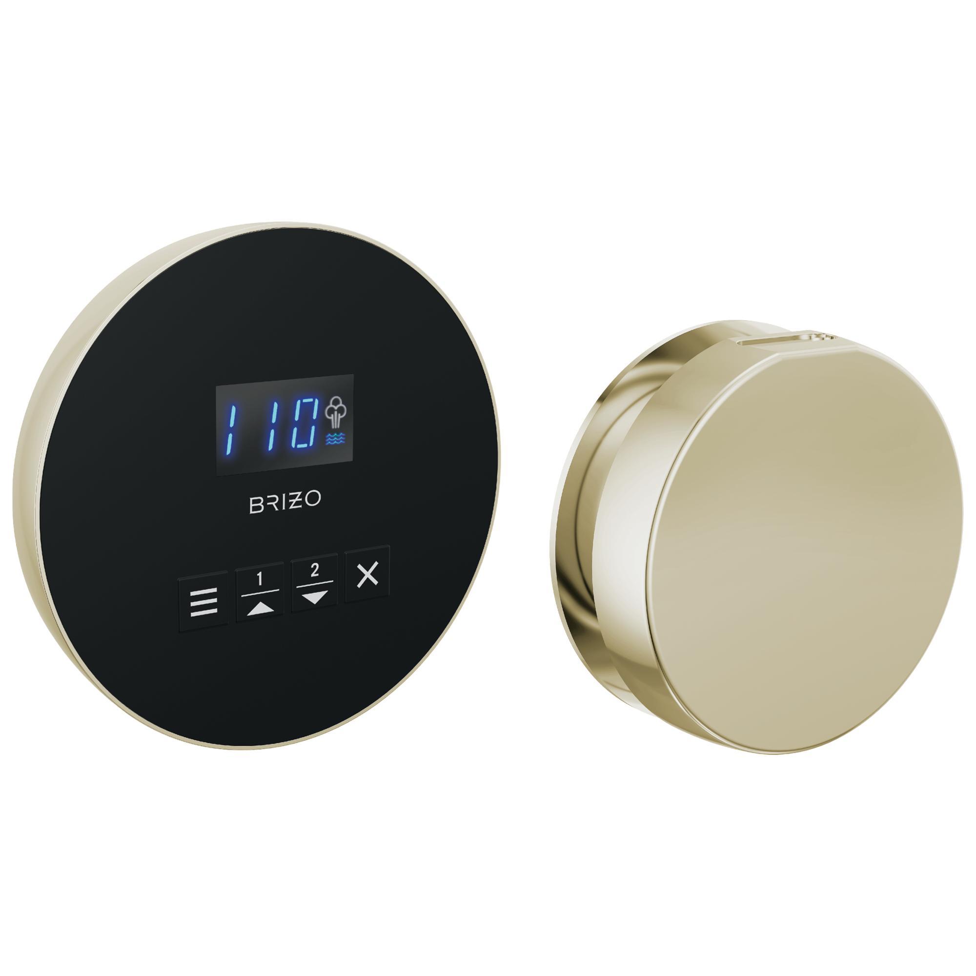 Brizo® 8CH-250R-PN-L Round Steam Shower Control, Digital Display, Lumicoat Polished Nickel, Domestic