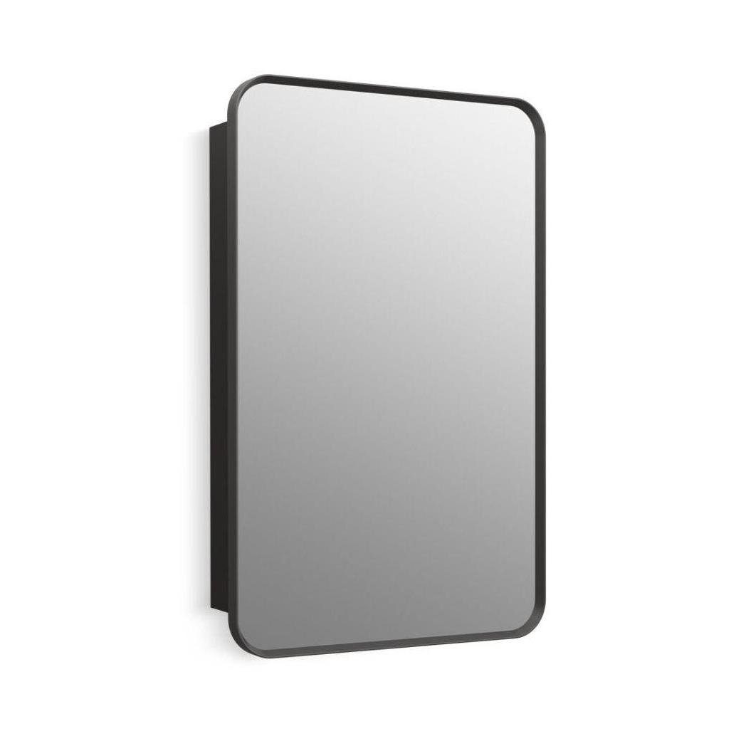 Kohler® 35570-BLL 35570 Verdera® Framed Medicine Cabinet, 5-1/2 in OAL 22 in OAW 34 in OAH, Anodized Aluminum, Matte Black