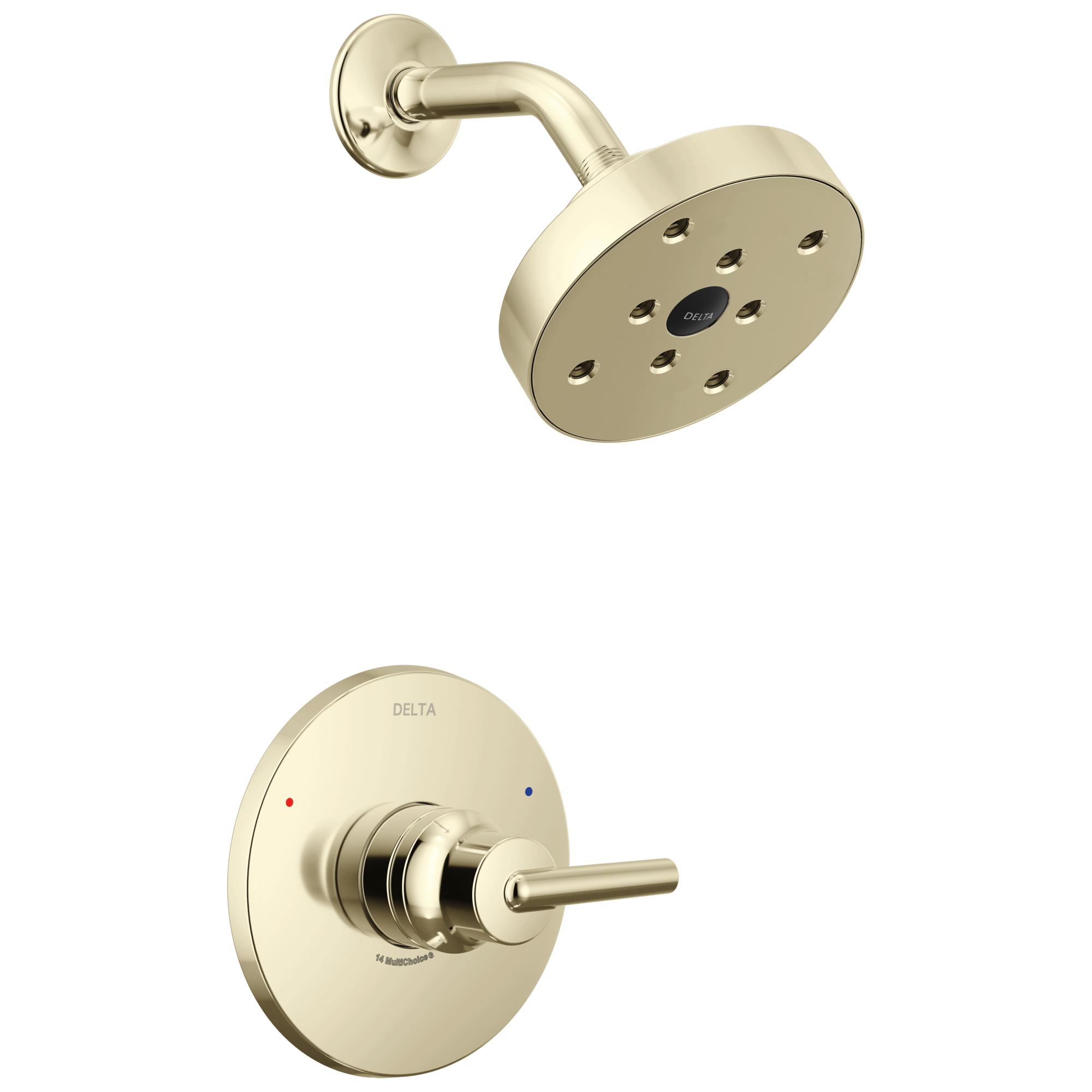 DELTA® T14259-PN T14259 Trinsic® Tub & Shower Trim, 4.5 in L 6.5 in W 6.5 in H, Brass, Polished Nickel