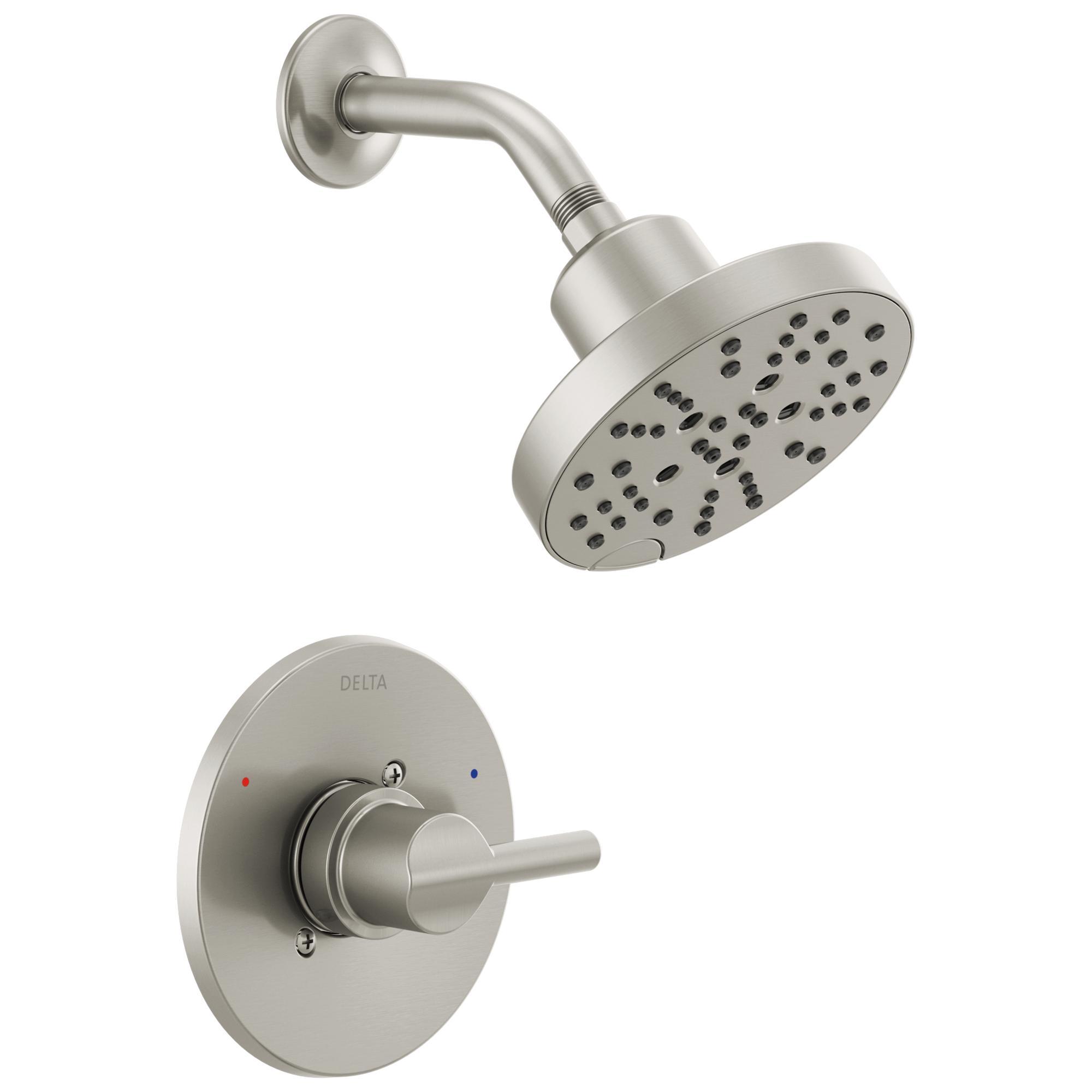 DELTA® 142749-SS Monitor® 14 Nicoli™ Faucet Shower Head, 1.75 gpm Max Flow, 5 Sprays, Wall Mounting, Domestic