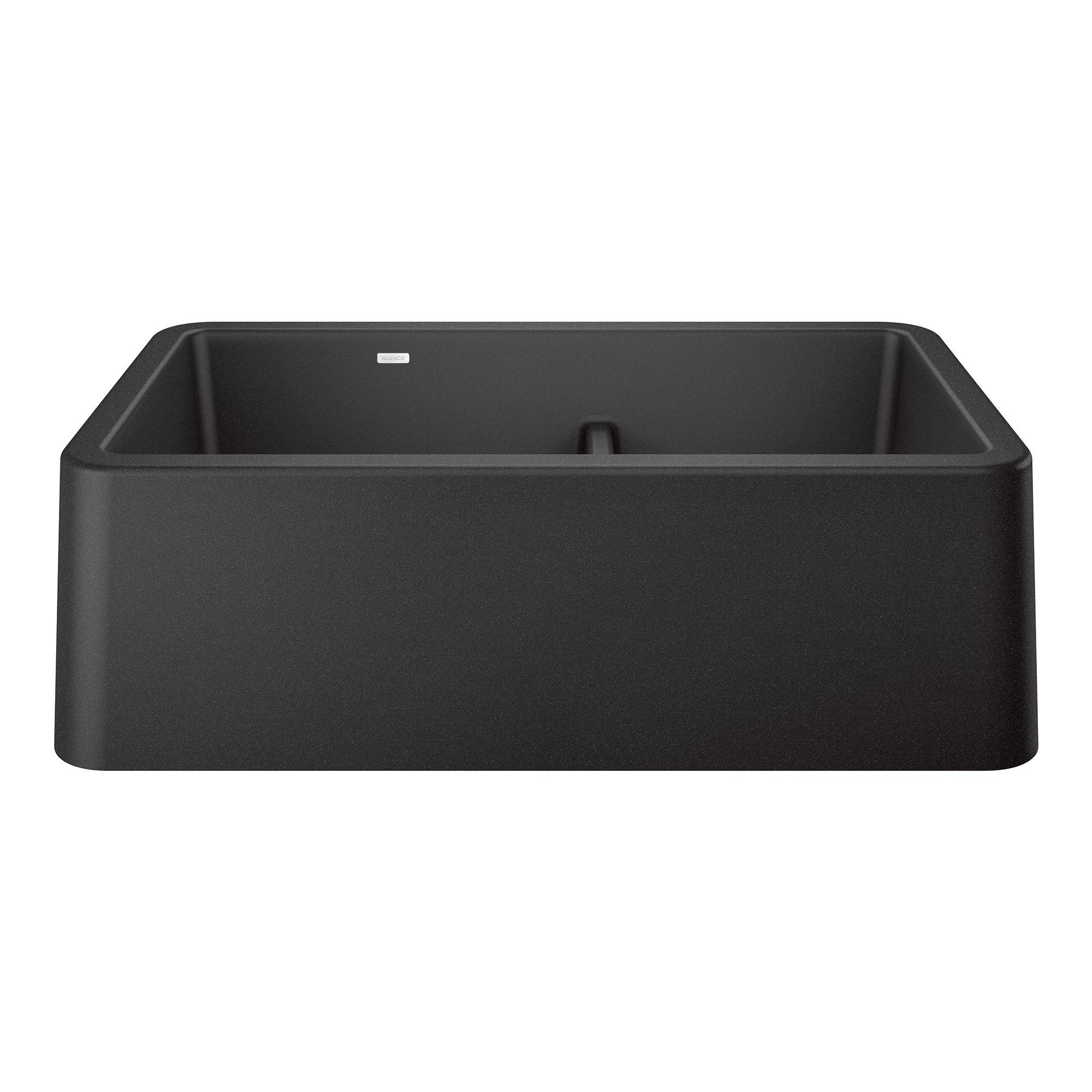 Blanco 402322 IKON® 1-3/4 Low Divide Offset Bowl Apron Front Kitchen Sink, Rectangular Shape, 33 in L x 19 in W x 10 in H, SILGRANIT®, Anthracite, Import
