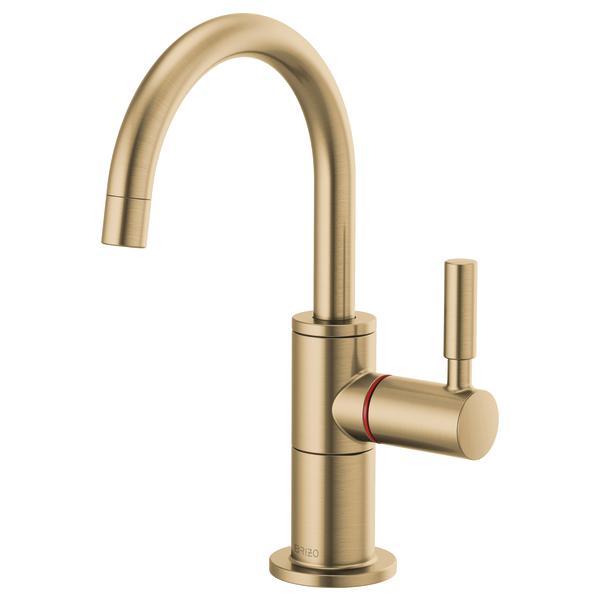Brizo® 61320LF-H-GL Solna® Instant Hot Faucet, 1 gpm at 60 psi Flow Rate, Luxe Gold, 1 Handle, Domestic