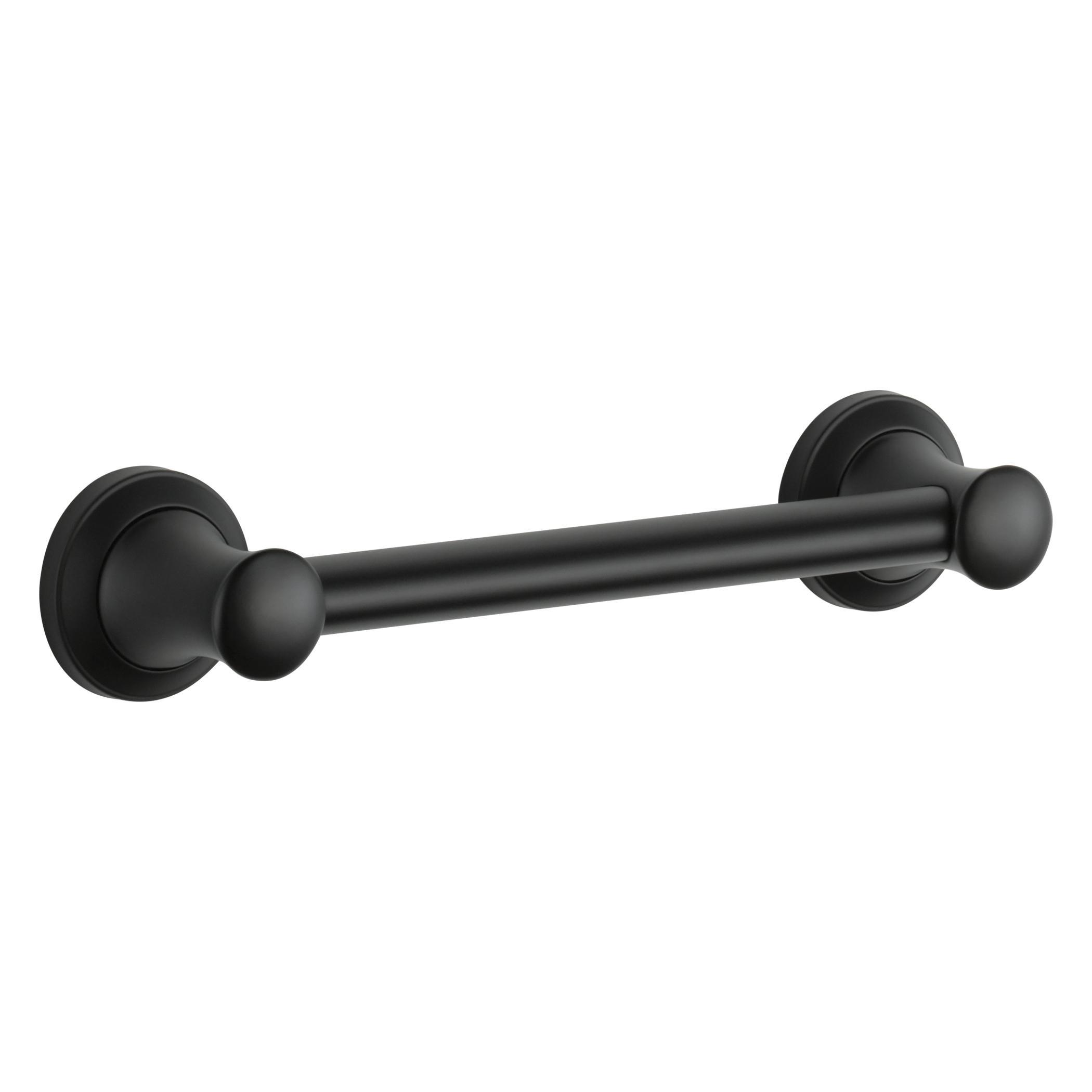 DELTA® 41712-BL Transitional Decorative Grab Bar, Stryke™, 15 in L, Matte Black, Brass, Import