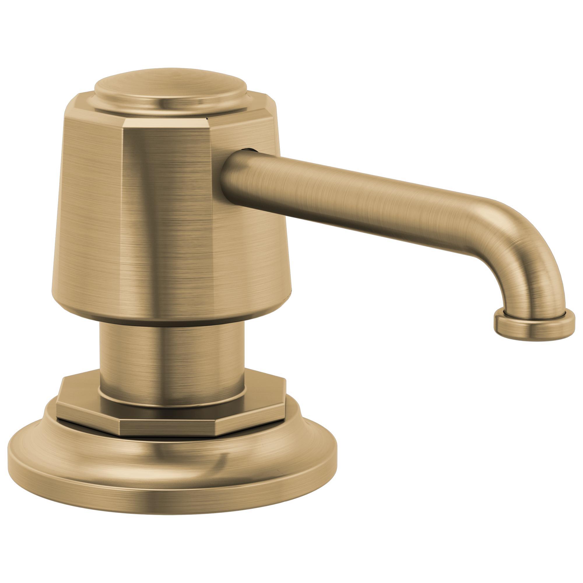 Brizo® RP100487GL Rook® Soap/Lotion Dispenser, Luxe Gold, 15 oz Capacity, 2.63 in OAL, Import