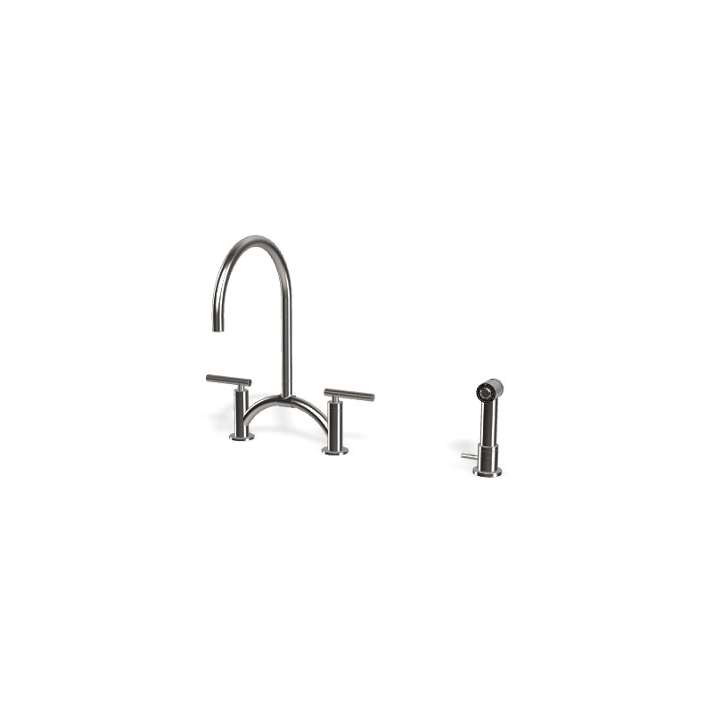 Graff® G-4895-LM49-PN Bridge Kitchen Faucet with Independent Side Spray, Polished Nickel