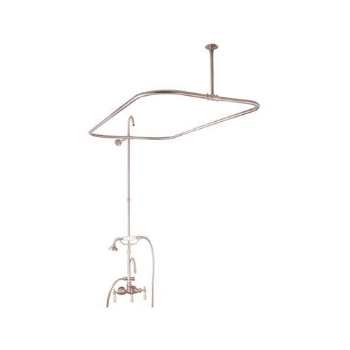 Barclay 4143-48-BN Rectangular Shower Unit, 3.68 gpm Flow Rate, 3-3/8 in Center, Brushed Nickel, 3 Handles, Import