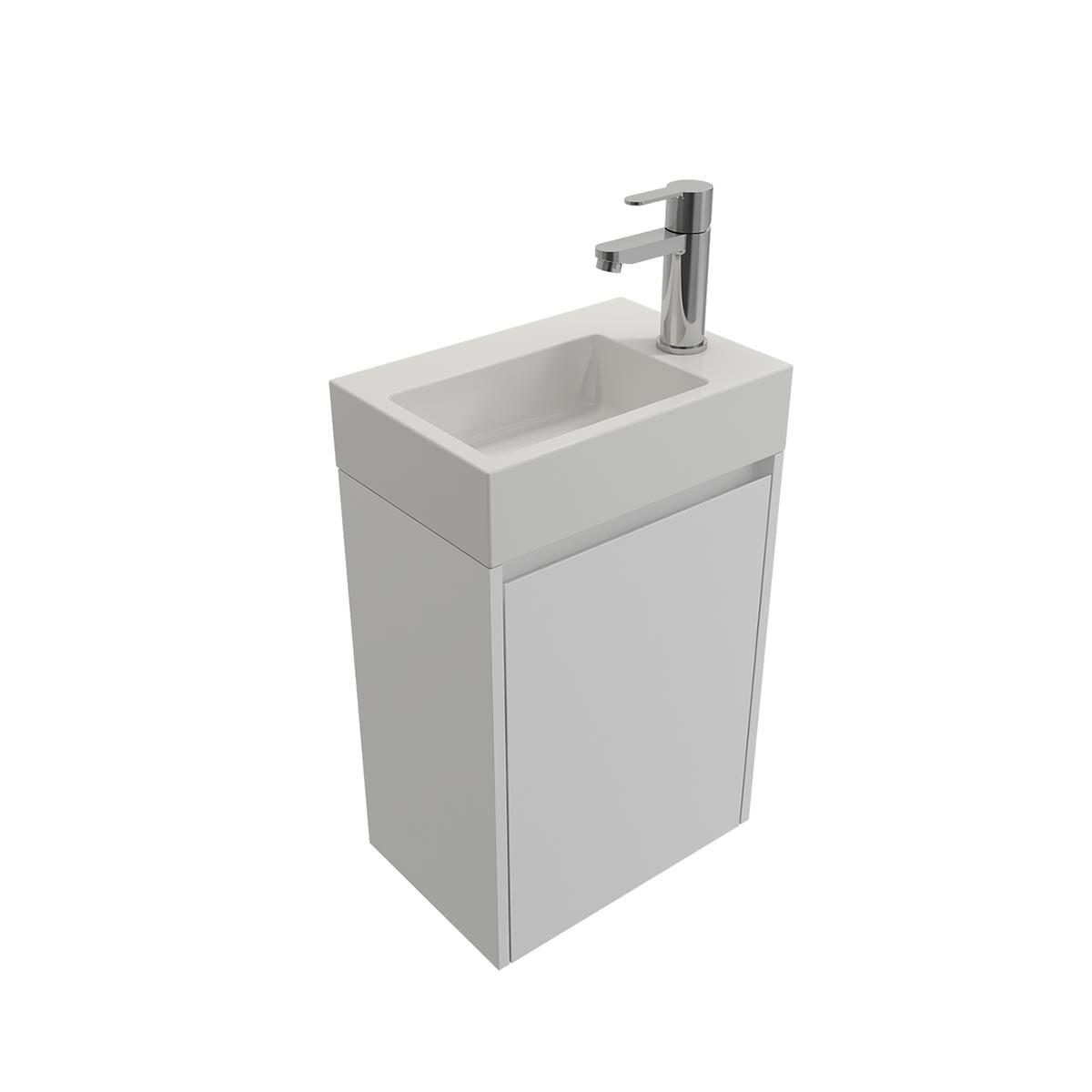 BOCCHI 7020-0101-1419 Milano Cabinet Base, 14.5 in L 9 in W 17.75 in H, White, MDF Board, Import