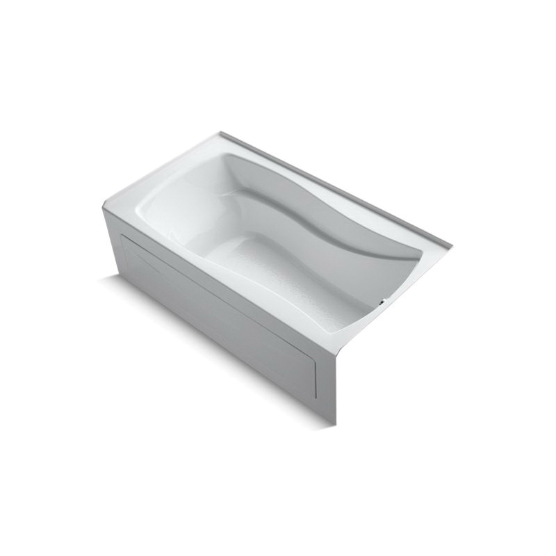 Kohler® 1229-RA-0 Mariposa® Bathtub With Integral Apron, Soaking Hydrotherapy, Rectangle Shape, 66 in L x 36 in W, Right Drain, White
