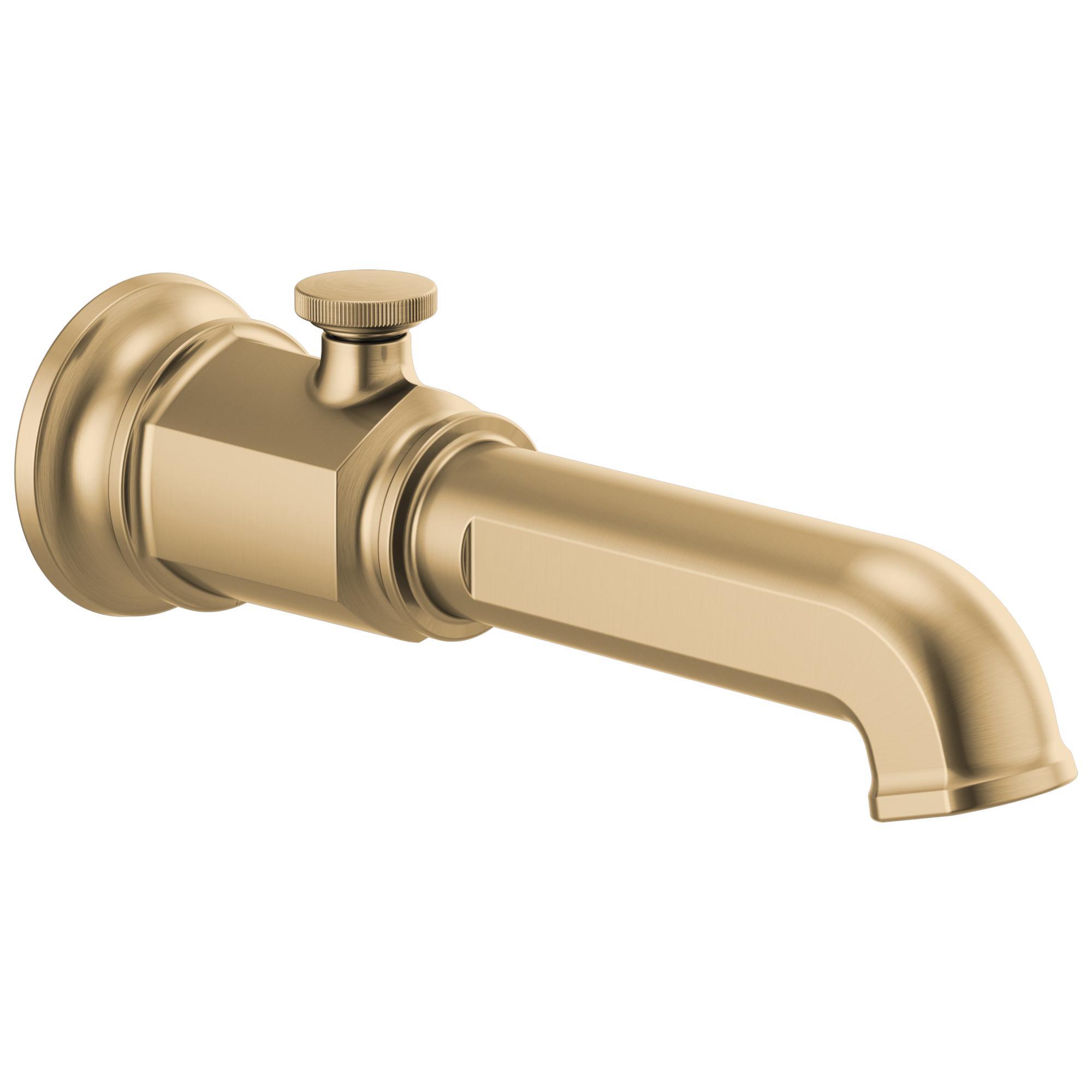 Brizo® RP100327GL Invari™ Pull-Up Diverter Tub Spout, 1/2 in, For Use With Shower Diverter System, Solid Brass, Luxe Gold, Import
