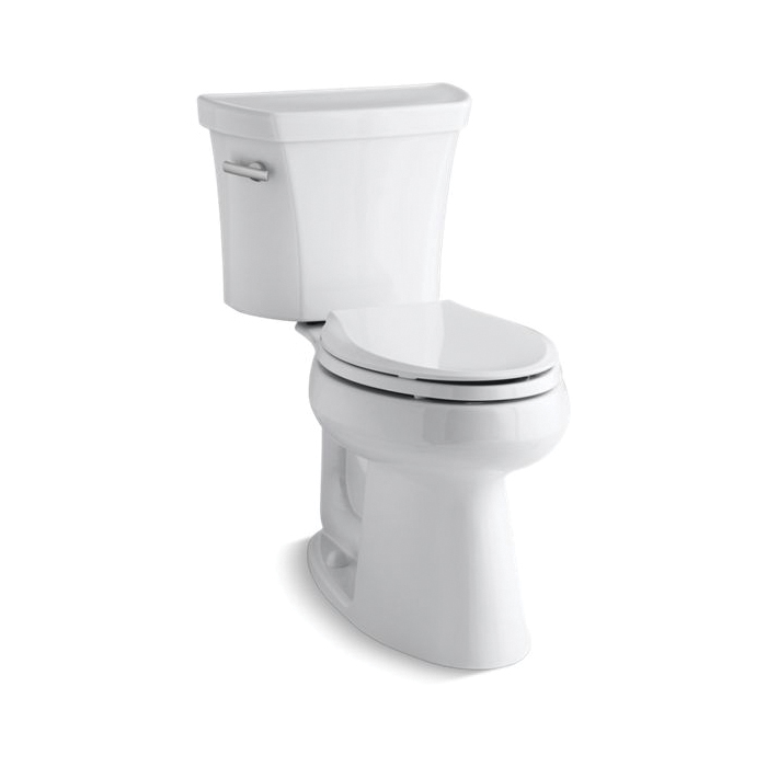 Kohler® 3889-0 2-Piece Toilet, Highline® Comfort Height®, Elongated Bowl, 16-1/2 in H Rim, 10 in Rough-In, 1.28 gpf, White