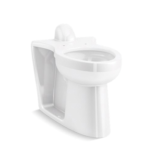 Kohler® 25044-SS-0 Modflex™ Adjust-a-Bowl™ Rear Spud Flushometer Bowl, White, Elongated Shape, 4-1/2 in Rough-In, 17-3/8 in H Rim, 2-1/8 in Trapway