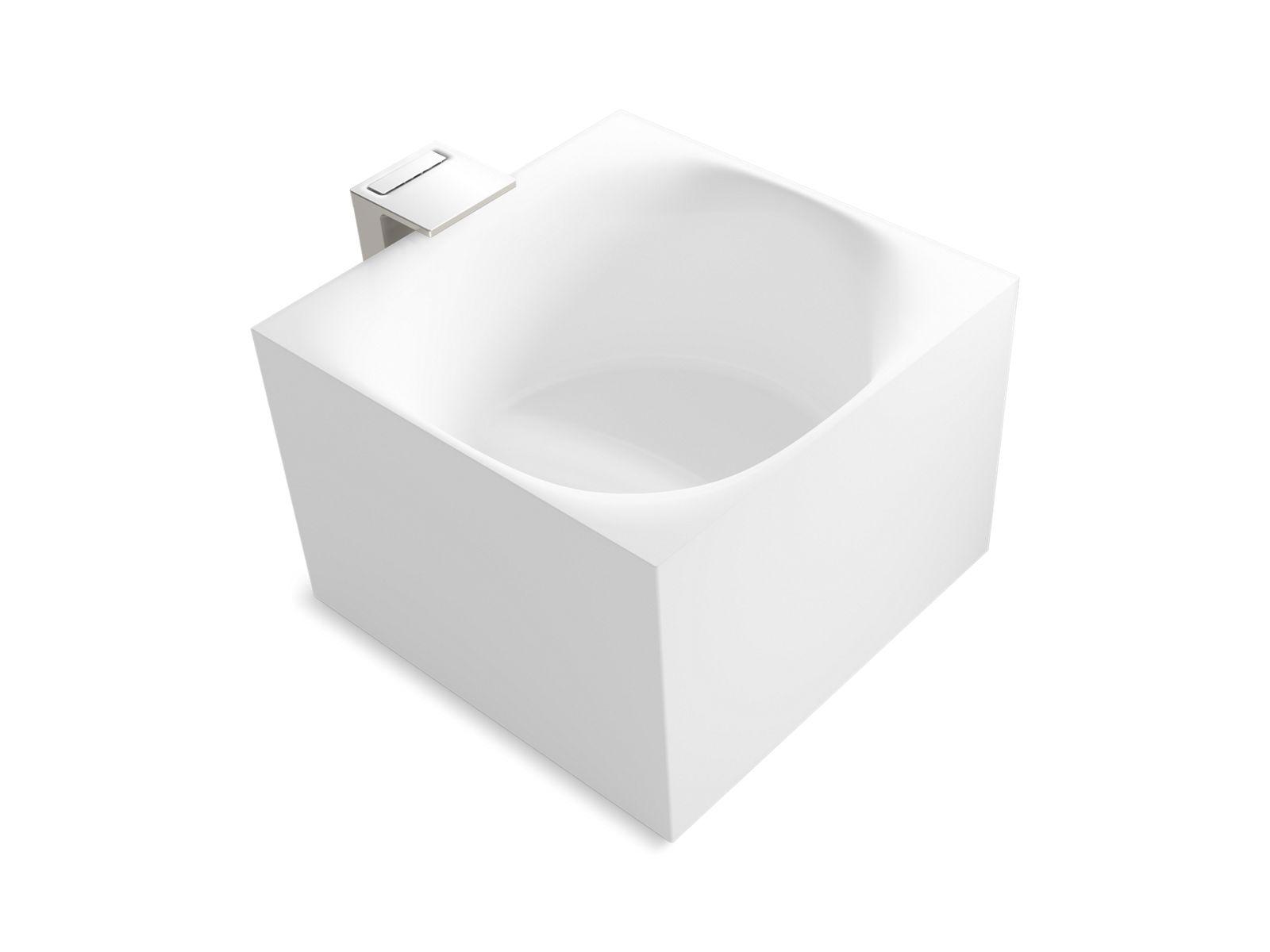 Kohler® 31405-PFET-HW1 Stillness™ Experience Bathtub, Soaker, 46 in L x 46 in W, Center Drain, Honed White