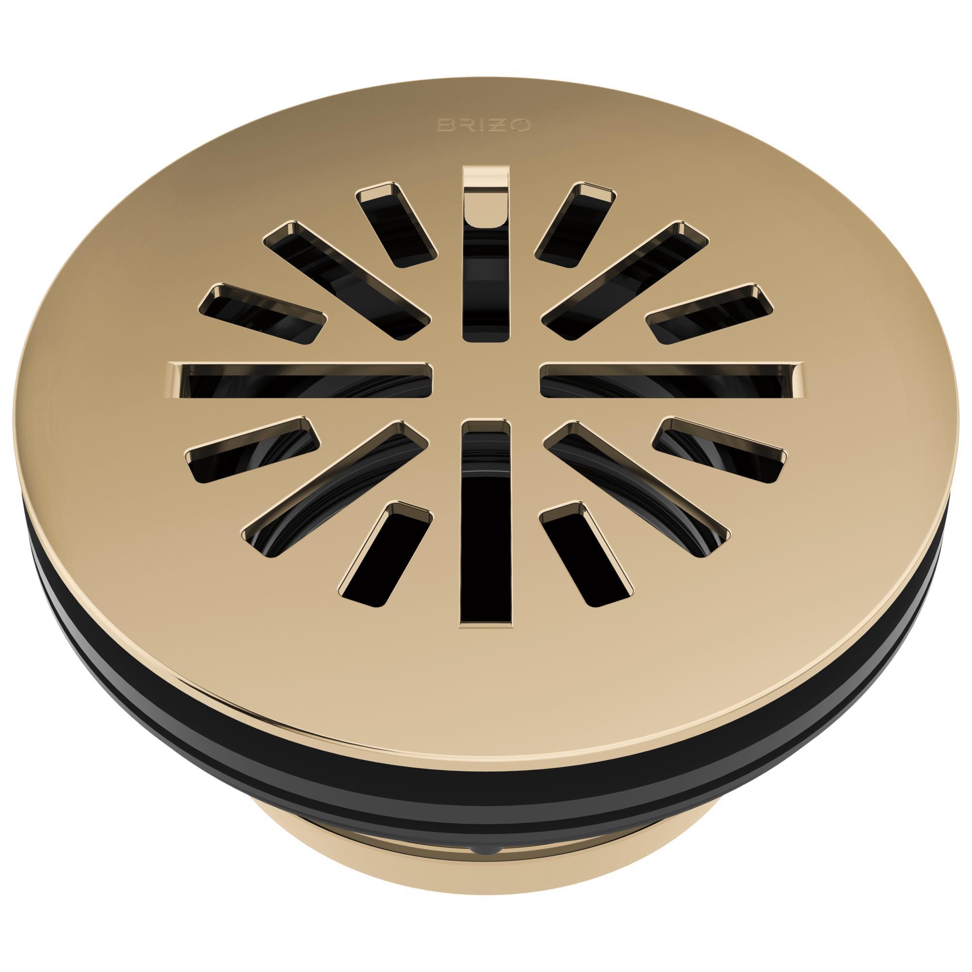 Brizo® BT051414-PG Round Shower Drain, 4 in Nominal, Brass Drain, Import