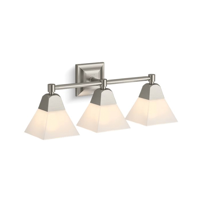 Kohler® 23688-BA03-BNL Memoirs® Sconce, (3), 120 VAC, Vibrant® Brushed Nickel Housing