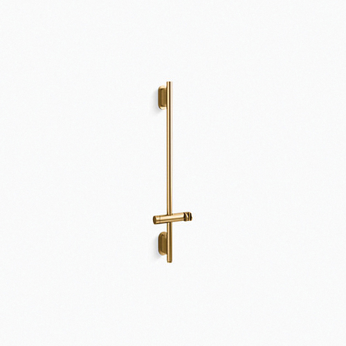 Kohler® 26314-2MB Statement™ Adjustable Wall Mount Deluxe Slide Bar With Integrated Water Supply, 31-1/2 in L Bar, 6-15/16 in OAL x 2-7/8 in OAD, Brass/Plastic, Vibrant® Brushed Moderne Brass